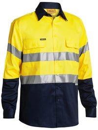 Bisley Workwear 3m Taped Hi Vis Drill Shirt Long Sleeve BT6456 - City Workwear