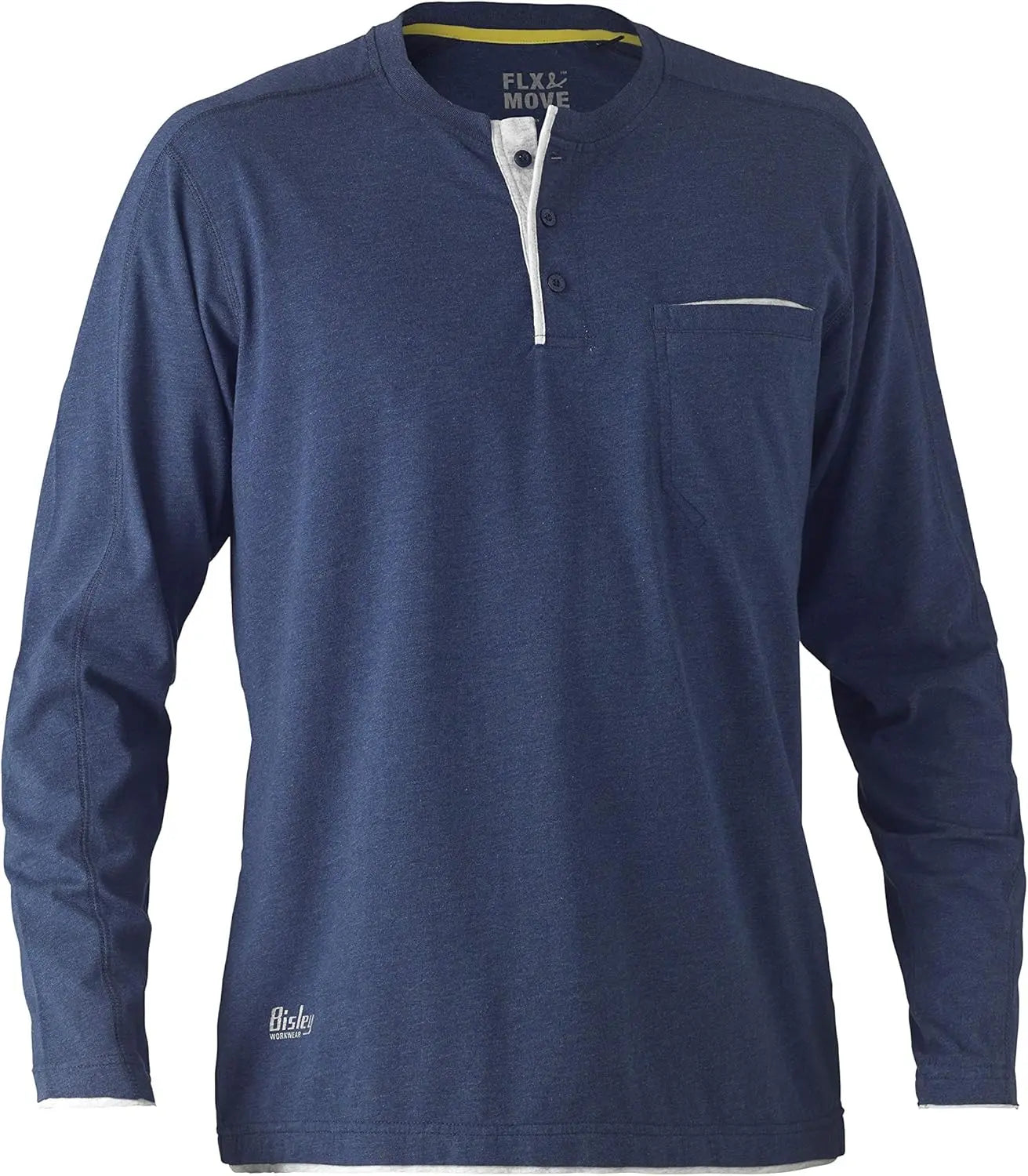 Bisley Workwear Flex & Move™ Cotton Henley Tee Long Sleeve BK6932 - City Workwear