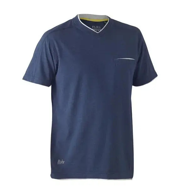 Bisley Workwear Flex & Move™ Cotton V Neck Tee Short Sleeve BK1933 - City Workwear