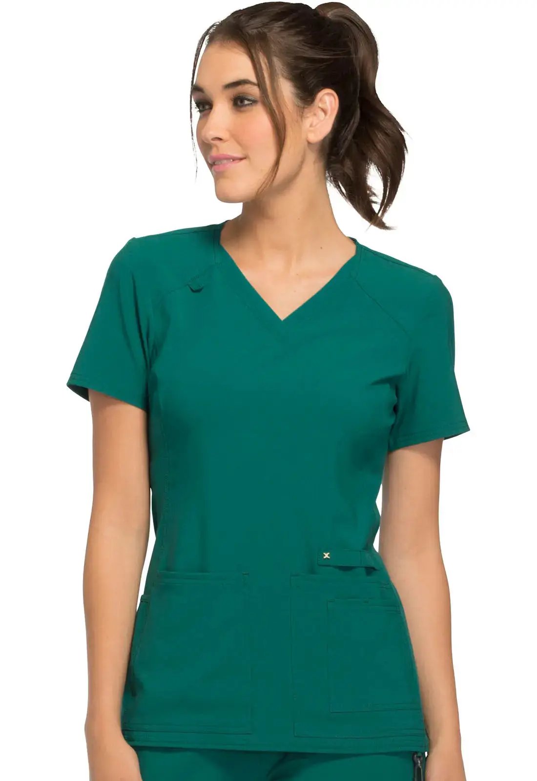 Cherokee IFlex Women's Knit Panel Scrub Top CK605  Simply Scrubs Australia