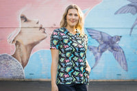 Softies Women's Dino Party Slim Fit Fun Scrub Top DPOT01  Simply Scrubs Australia