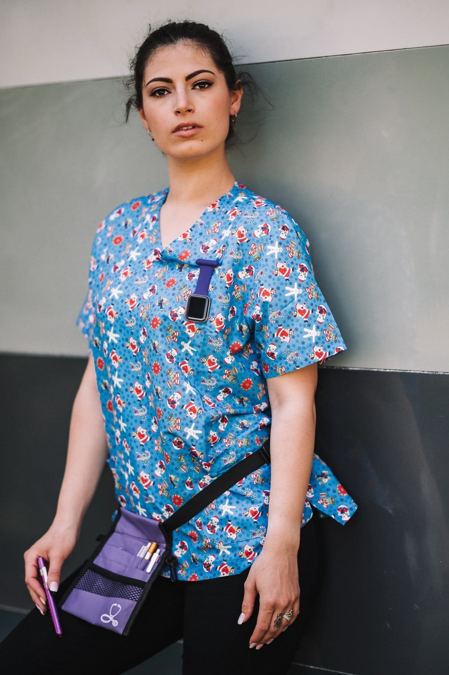 Unisex Christmas Medical Scrubs Top Printed SS01 - Simply Scrubs Australia