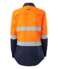 KingGee Women's Hi Vis Vented Spliced Long Sleeve Work Shirt K44221  Metro Workwear