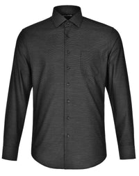 Mens Dot Jacquard Stretch Long Sleeve Ascot Shirt M7400L Metro Workwear.