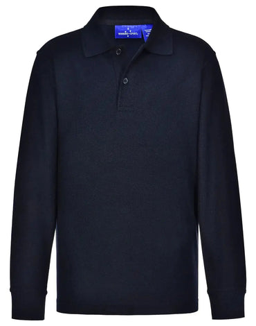 Kids Poly/Cotton Pique Long Sleeve Polo PS12K Winning Spirit