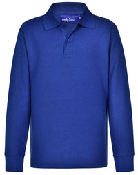 Kids Poly/Cotton Pique Long Sleeve Polo PS12K Winning Spirit