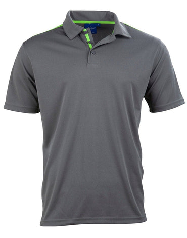 Winning Spirit PS83 STATEN POLO SHIRT Men's Casual Wear Winning Spirit Ash/Lime XS 