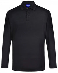 Mens Bamboo Charcoal Eco Fabric Long Sleeve Polo PS89 Winning Spirit