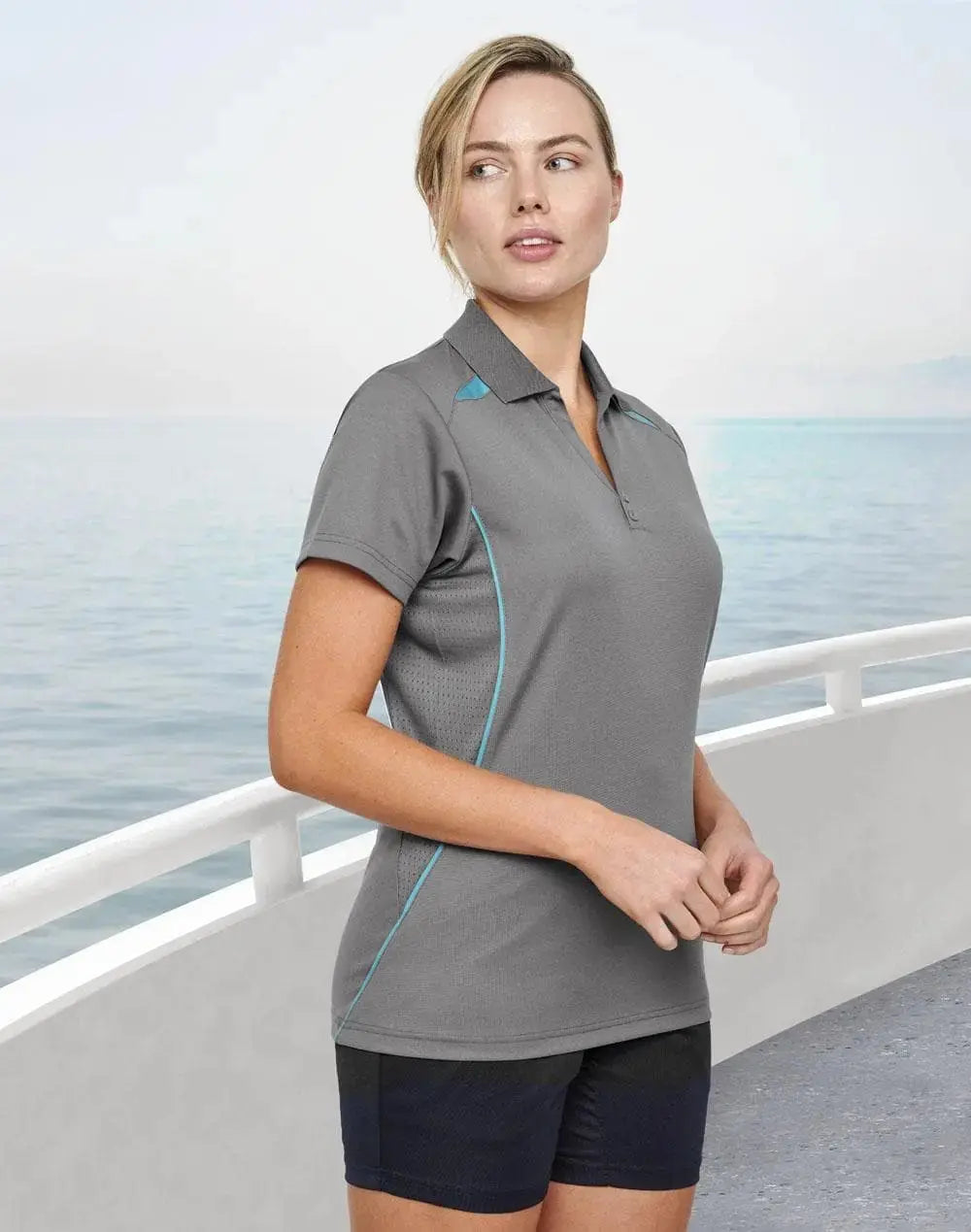 Winning Spirit Women's Sustainable Poly-Cotton Contrast Polo PS94 Metro Workwear.