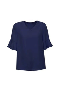 Biz Corporates Aria Fluted Sleeve Blouse RB966LS - Simply Scrubs Australia