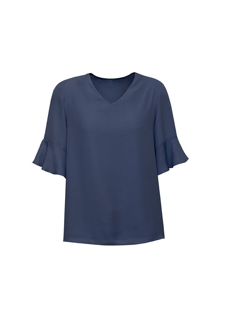 Biz Corporates Aria Fluted Sleeve Blouse RB966LS - Simply Scrubs Australia