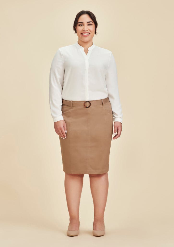 Biz Collection Traveller Womens Chino Corporate Skirt RGS264L - Flash Uniforms 