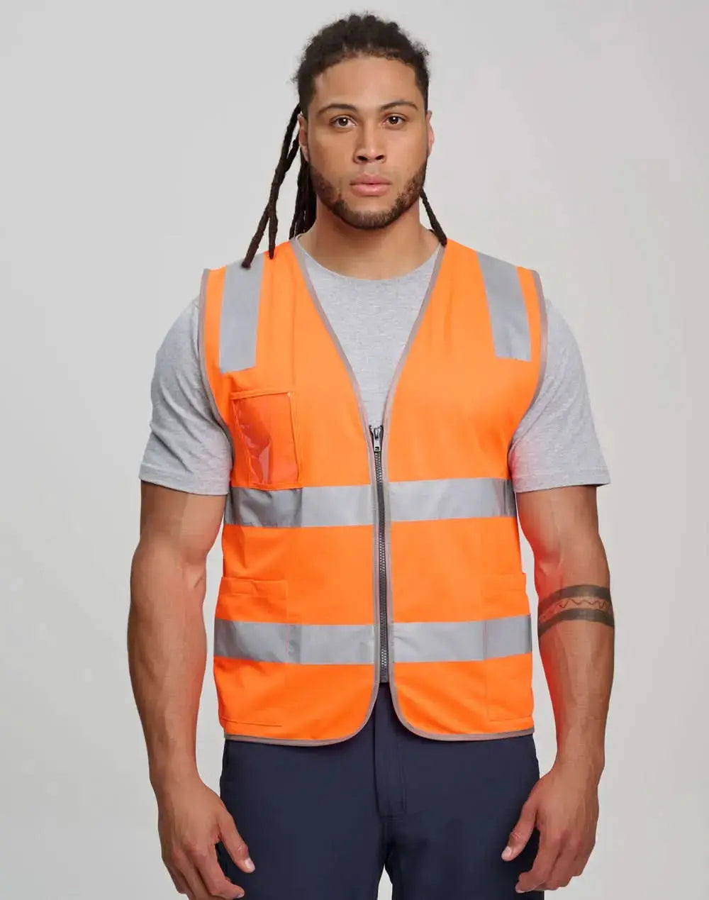 Unisex Hi-Vis Safety Vest with ID & Utility Pockets SW04 Metro Workwear.
