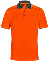 Unisex Hi-Vis Bamboo Charcoal Vented SS Polo SW79 Metro Workwear.