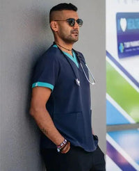 Softies Stanmore Unisex Contrast Trim Scrub Top STANT01  Simply Scrubs Australia