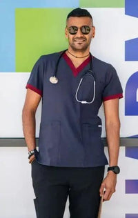 Softies Stanmore Unisex Contrast Trim Scrub Top STANT01  Simply Scrubs Australia