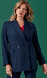 Biz Corporates Women's Renew Double Breasted Longline Jacket RJ400L - City Workwear