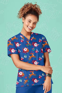 Biz Care Women's Christmas Scrubs Top - Simply Scrubs Australia