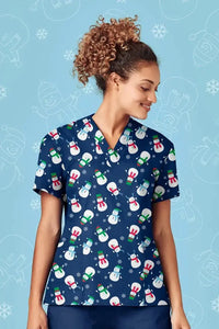 Biz Care Women's Christmas Scrubs Top - Simply Scrubs Australia