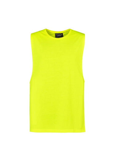 Mens His Vis Sleeveless Tee ZH297 Work Wear Syzmik Yellow XXS 