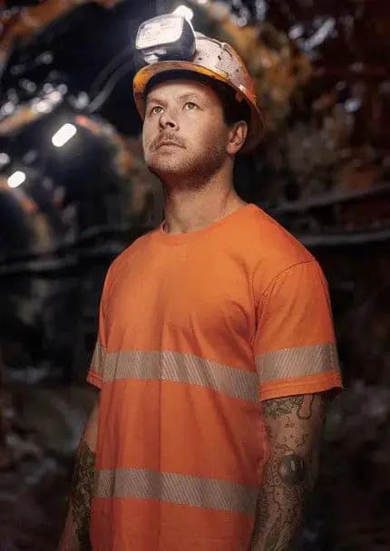 SYZMIK Men's Hi Vis Segmented Tape Cotton Tee Shirt ZH510 Metro Workwear.