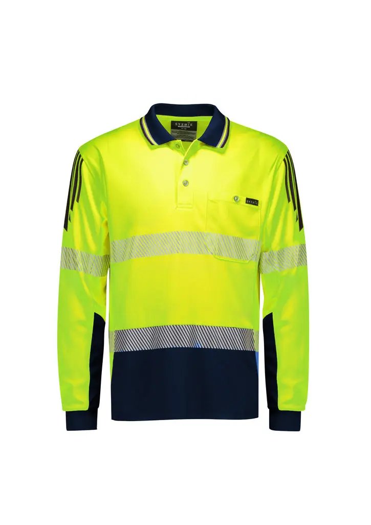 SYZMIK Unisex Hi Vis Segmented Tape Flux Long Sleeve Polo ZH550  Metro Workwear