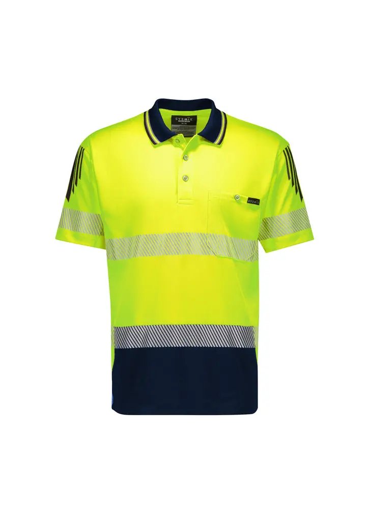 SYZMIK Unisex Hi Vis Segmented Tape Flux Short Sleeve Polo ZH555  Metro Workwear