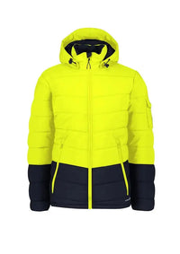 Syzmik Workwear Unisex Streetworx Hooded Puffer Jacket ZJ240 Work Wear Syzmik Yellow/Navy XXS 
