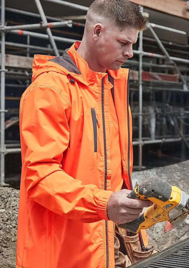 Syzmik Workwear Unisex Super Light Packable Rain Jacket ZJ260 Metro Workwear.