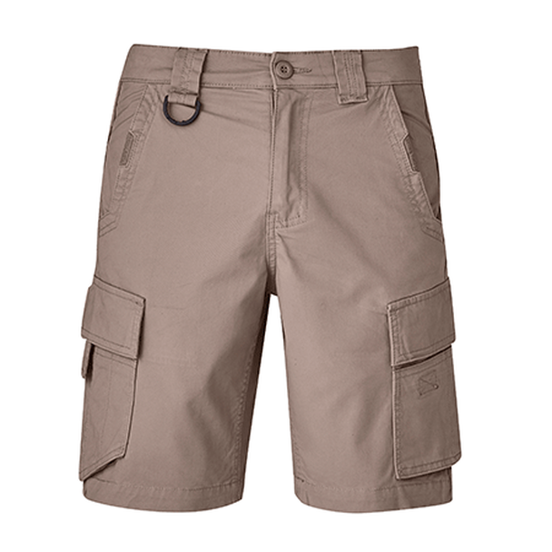 Men's Curved Cargo Shorts ZS360 Work Wear Syzmik Khaki 72R 