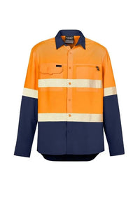 Mens Hi Vis Outdoor Segmented Tape L/S Shirt ZW470 Metro Workwear.