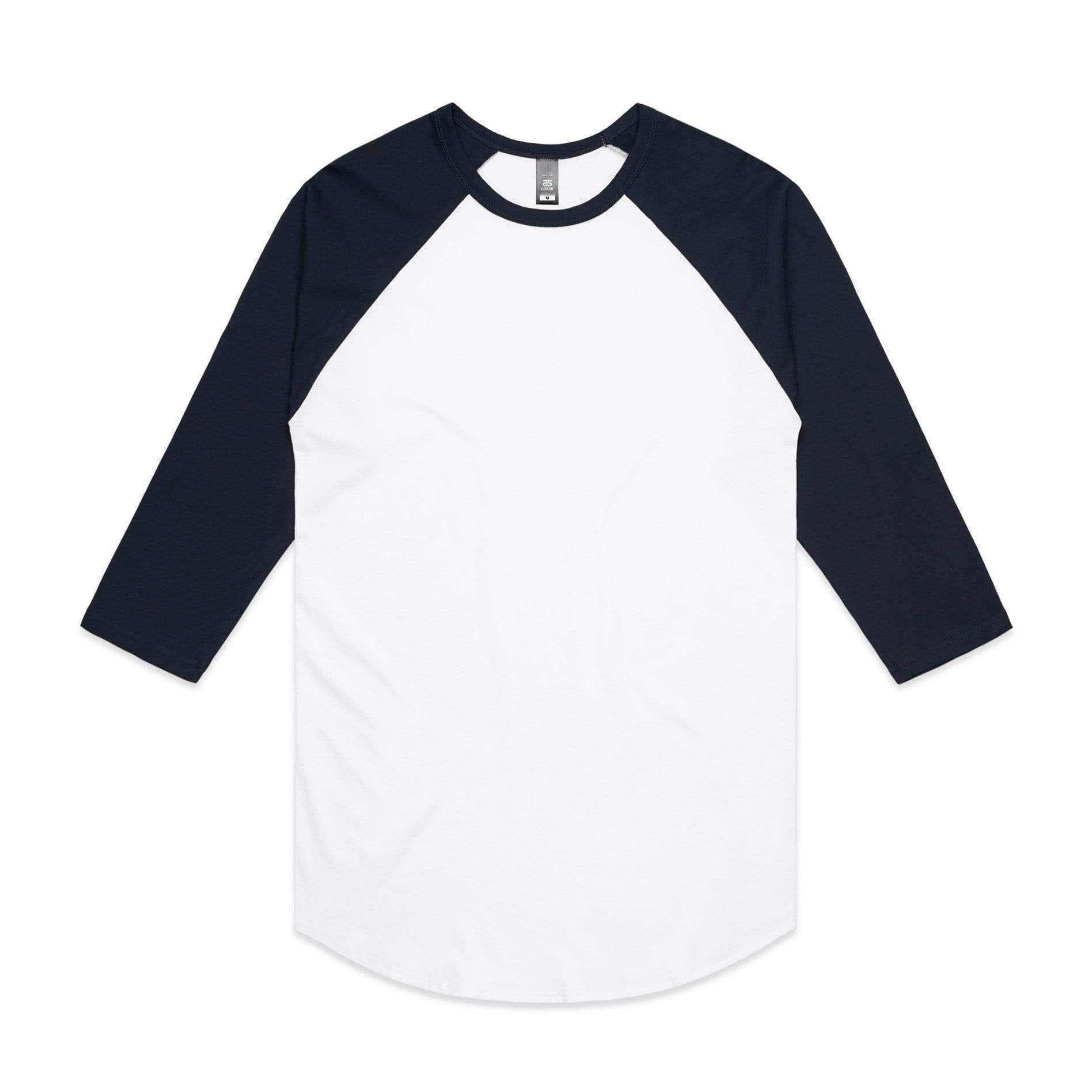 As Colour Men's raglan tee 5012 Casual Wear As Colour WHITE/NAVY XSM 