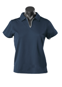 Aussie Pacific Ladies Yarra Polo Shirt 2302 Casual Wear Aussie Pacific Navy/White 16-18 