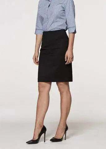 Aussie Pacific Corporate Wear Black / 4 AUSSIE PACIFIC LADIES KNEE LENGTH SKIRT 2802