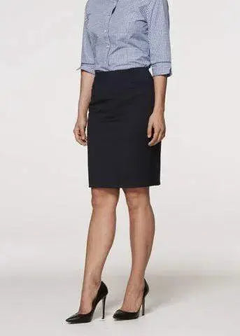 Aussie Pacific Corporate Wear Navy / 4 AUSSIE PACIFIC LADIES KNEE LENGTH SKIRT 2802