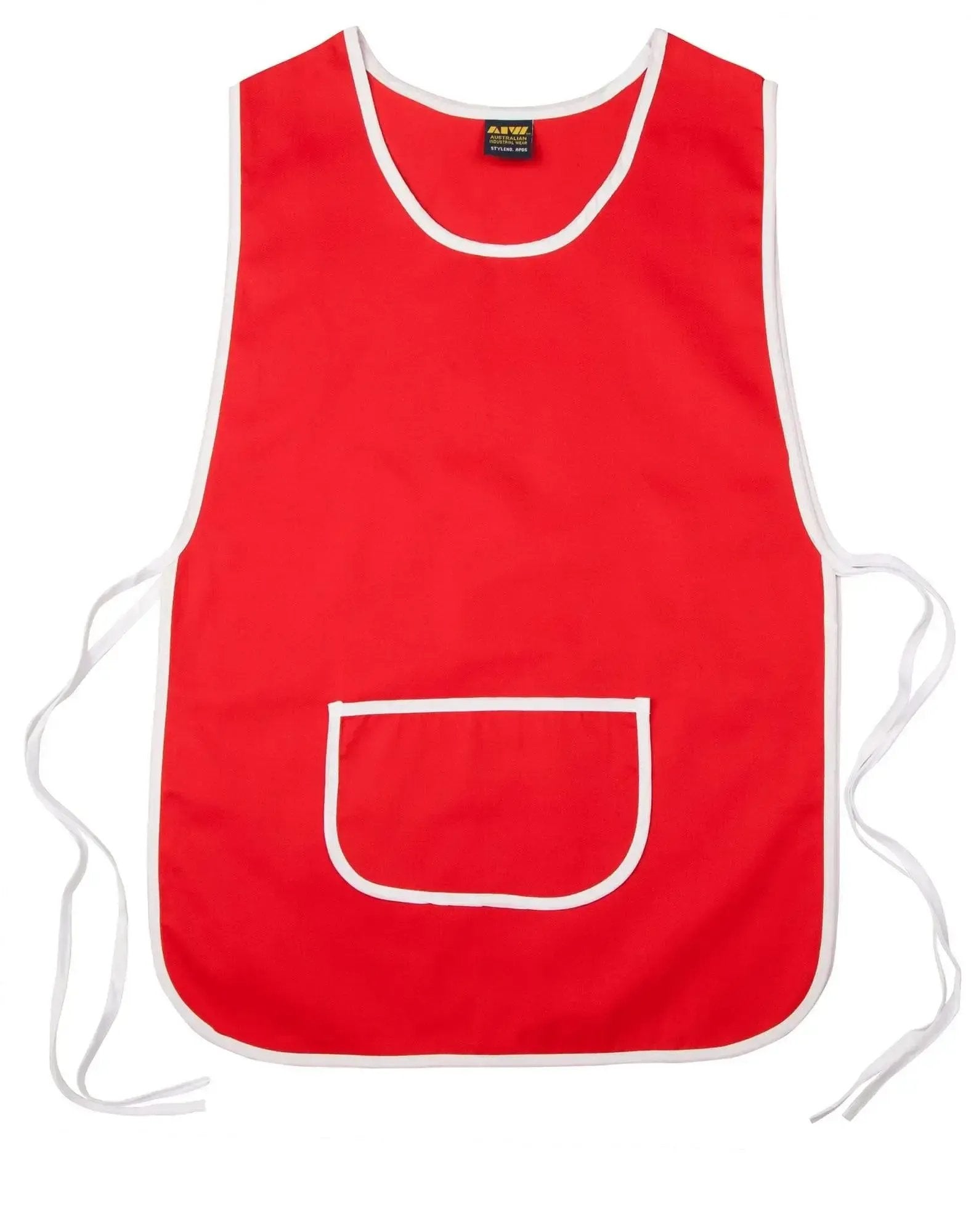 Australian Industrial Wear Hospitality & Chefwear Red/White Ladies' Smock Apron AP05
