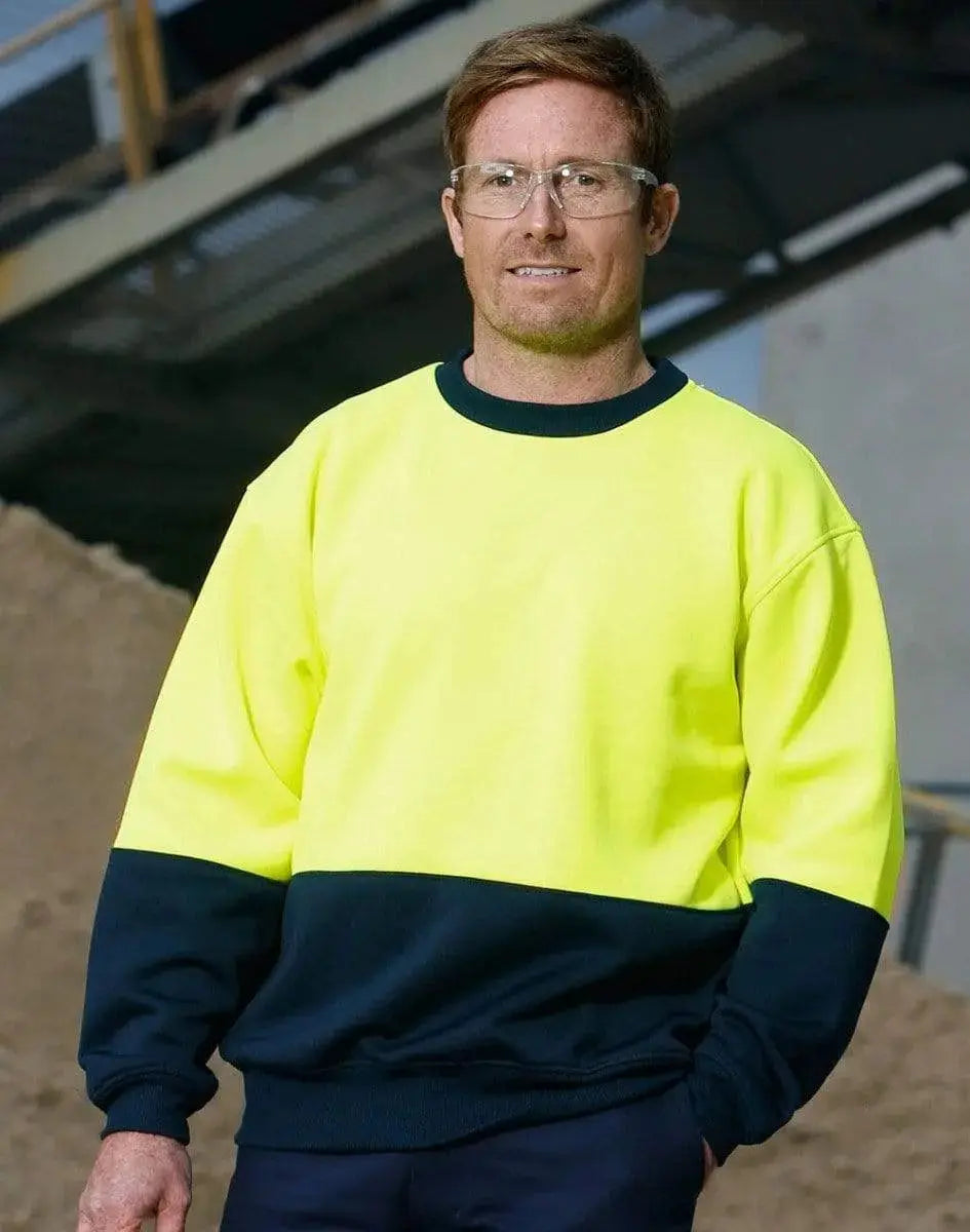 Hi-vis 2 Tone Crew Neck SW09 Metro Workwear.