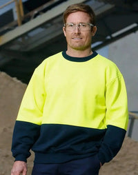 Hi-vis 2 Tone Crew Neck SW09 Metro Workwear.
