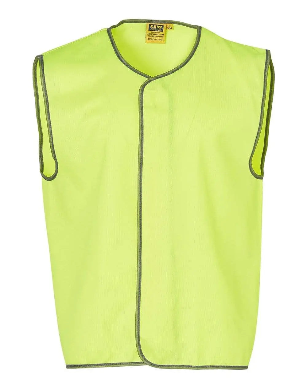 Hi-vis Safety Vest SW02 Work Wear Australian Industrial Wear S-M Fluoro yellow 