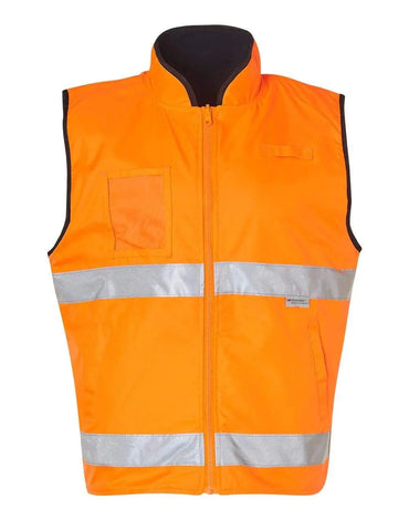 Hi-vis Safety Vest SW49 Work Wear Australian Industrial Wear S Fluoro Orange/Navy 