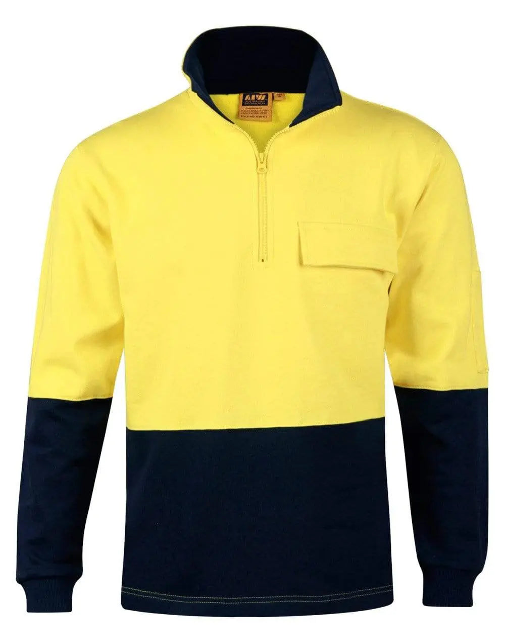 Hi-vis Two Tone Cotton Fleecy Sweat  SW47 Metro Workwear.