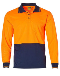 High Visibility Long Sleeve Polo SW05CD Metro Workwear.