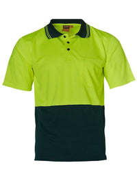 High Visibility Short Sleeve SW01TD Work Wear Australian Industrial Wear Fluoro Yellow/Bottle S 