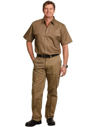 Australian Industrial Wear Work Wear Black / 77R MEN'S HEAVY COTTON PRE-SHRUNK DRILL PANTS Regular Size WP07