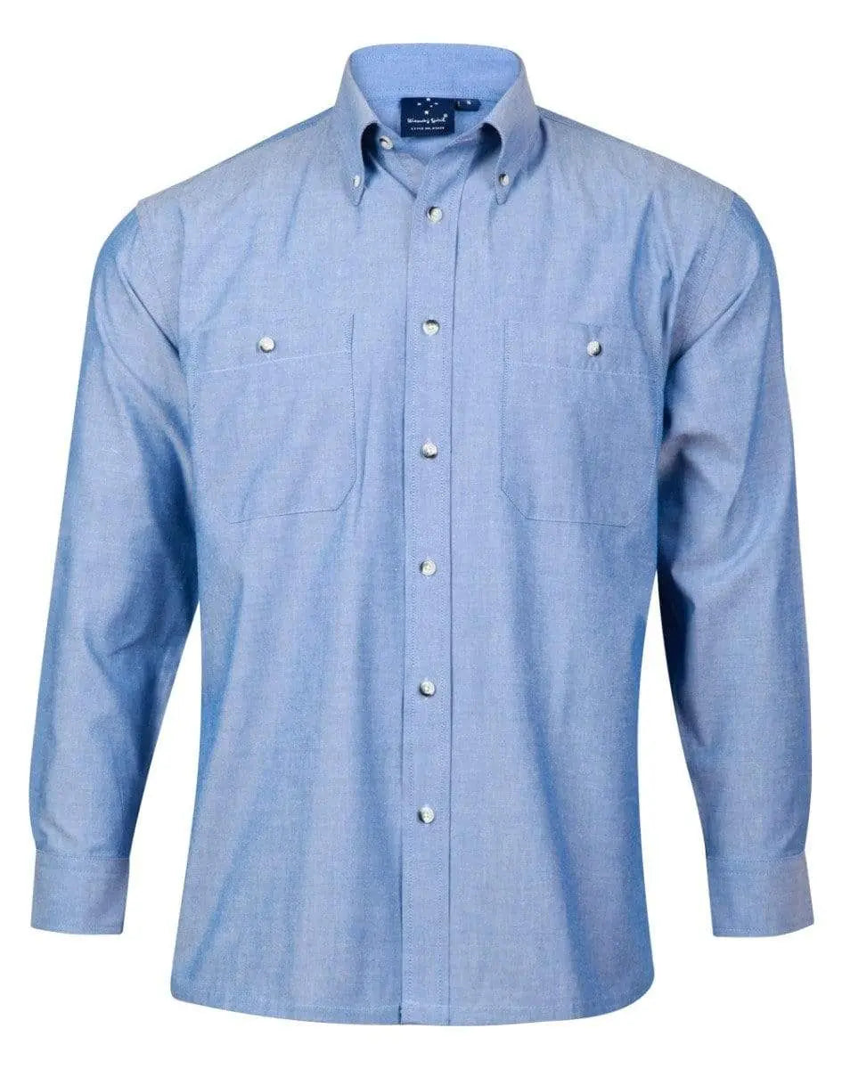 BENCHMARK Men's Chambray Long Sleeve BS03L Metro Workwear.