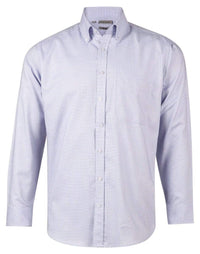 BENCHMARK Men's Dot Contrast Long Sleeve Shirt M7922 Metro Workwear.