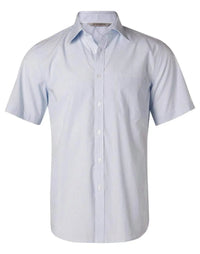 BENCHMARK Men's Fine Stripe Short Sleeve Shirt M7211 Metro Workwear.