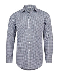 BENCHMARK Men’s Gingham Check Long Sleeve Shirt with Roll-up Tab Sleeve M7300L Metro Workwear.