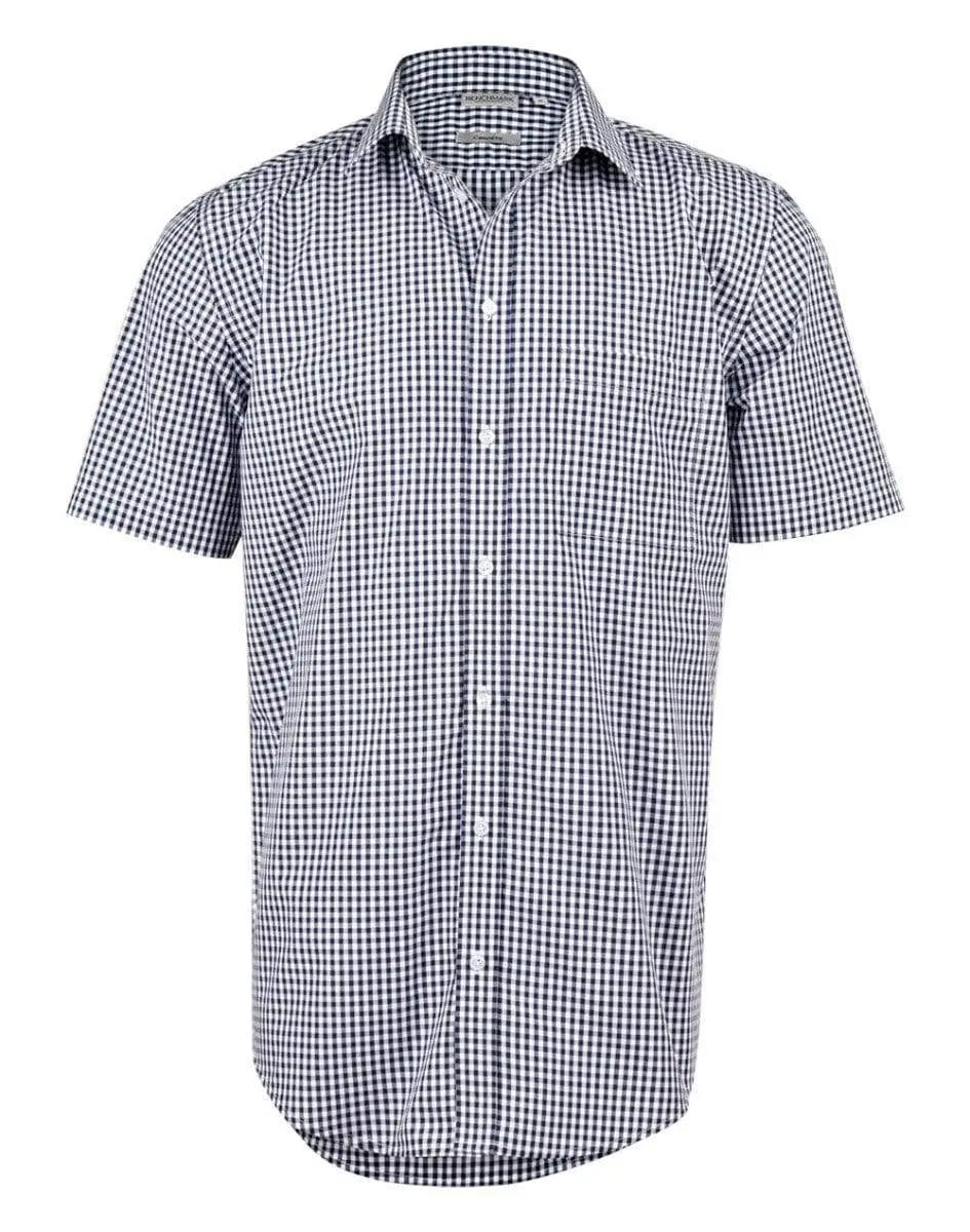 BENCHMARK Men’s Gingham Check Short Sleeve Shirt M7300S Metro Workwear.