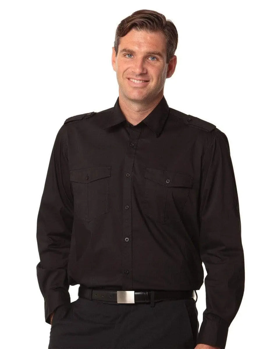 BENCHMARK Men's Long Sleeve Military Shirt M7912 Metro Workwear.